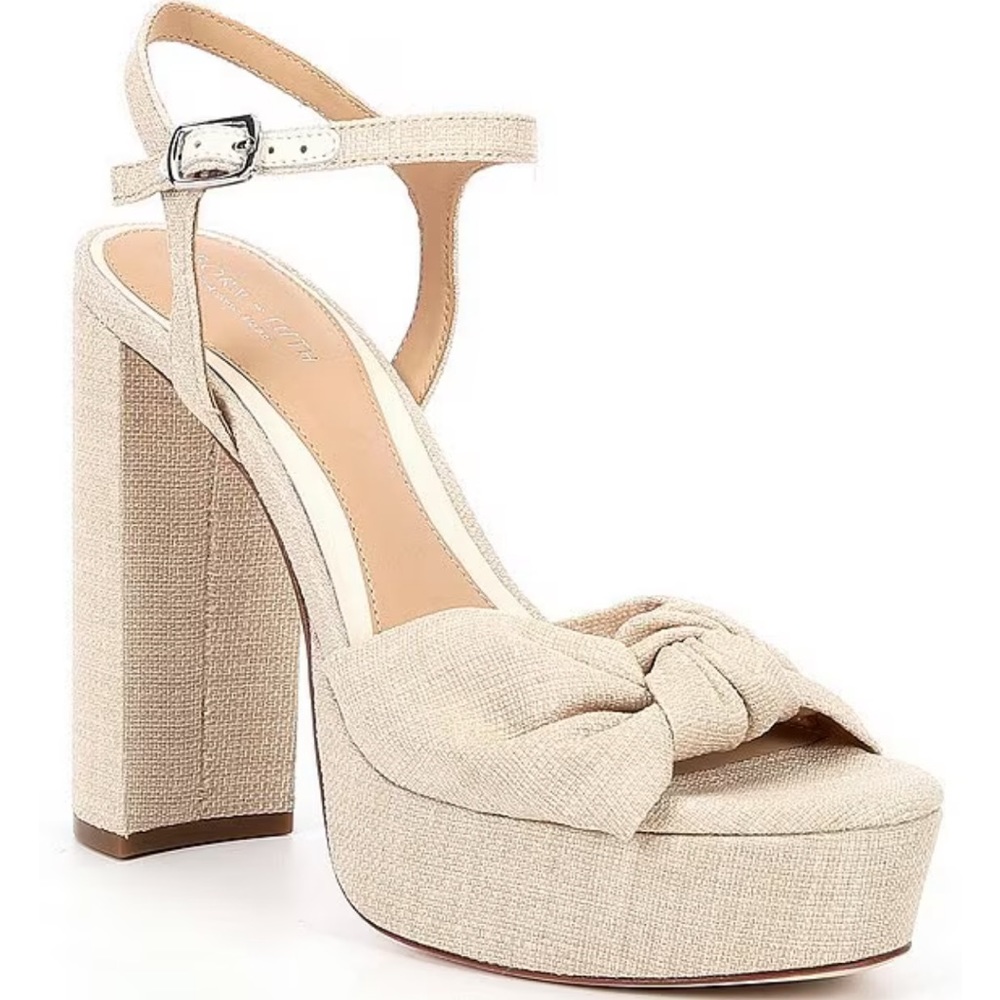 NEW Antonio Melanie by Born on Fifth “Laurie Linen” Platform Sandals SIZE 9 NWT